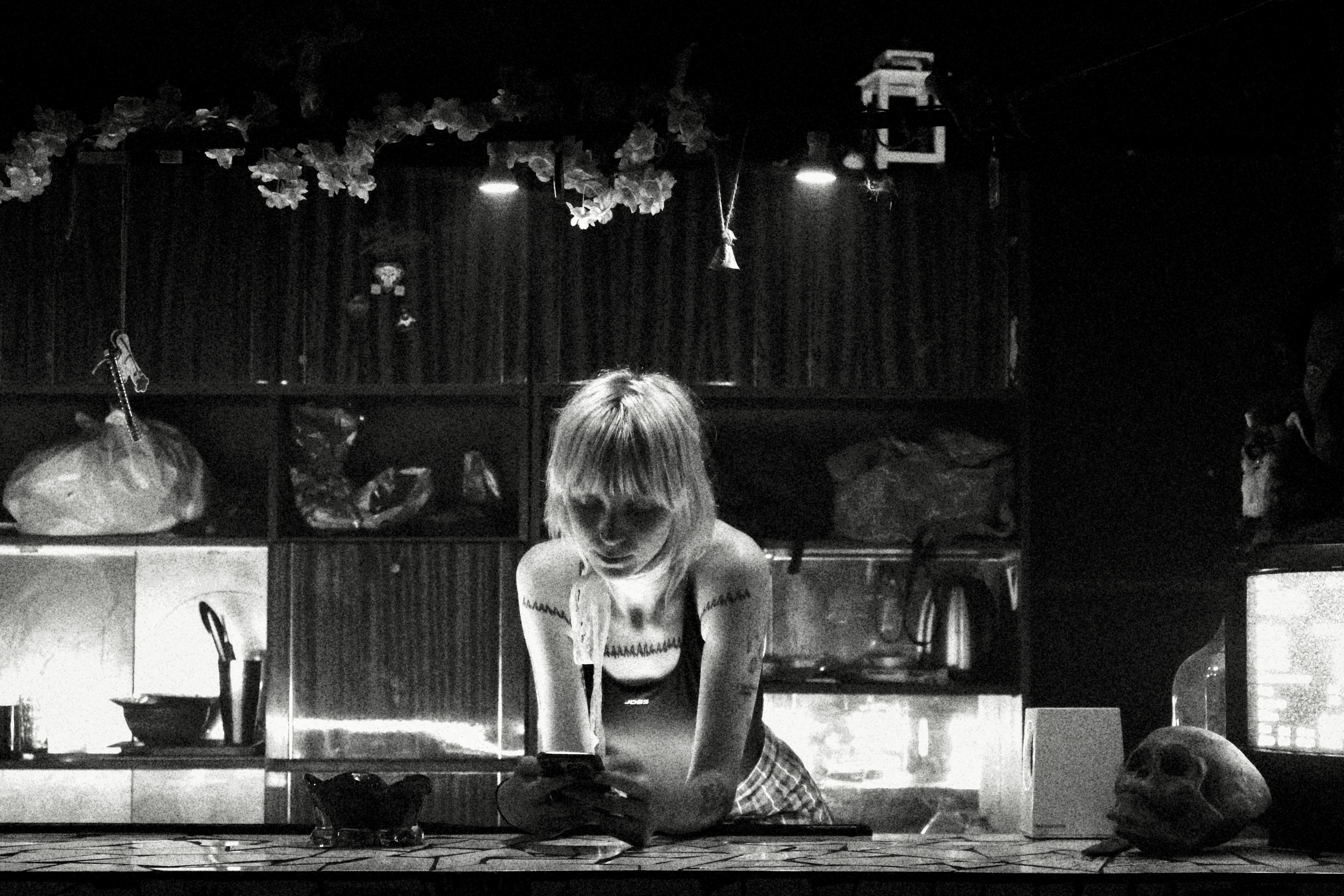 Bartender at Lviv venue — atmospheric detail